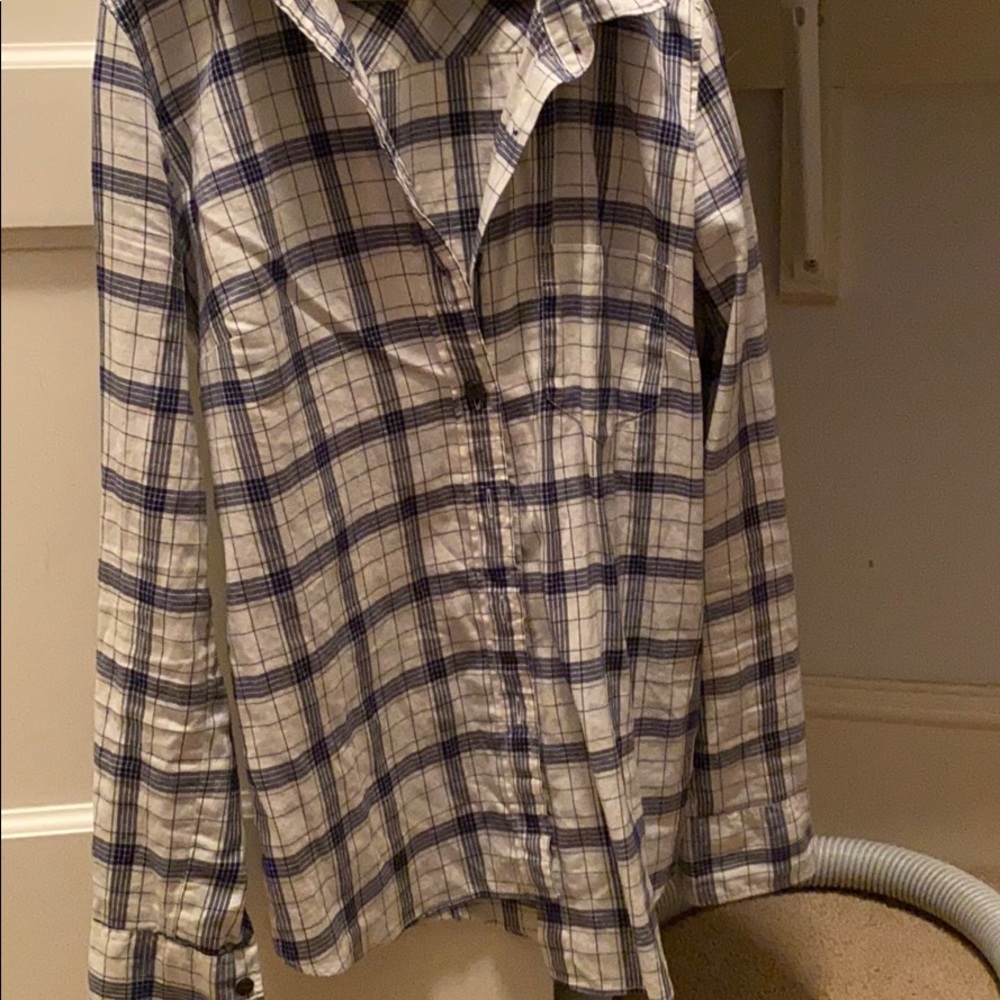 Navy and White Flannel